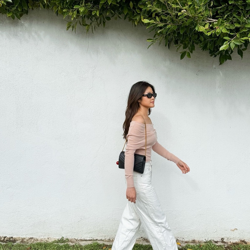 Zara Pink Long Sleeve off shoulder top